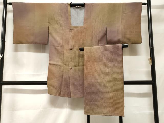 平和屋着物#道行コート 鹿の子文 ふくれ織 暈し染め ショール付き 正絹 逸品 CABF3882ev|平和屋