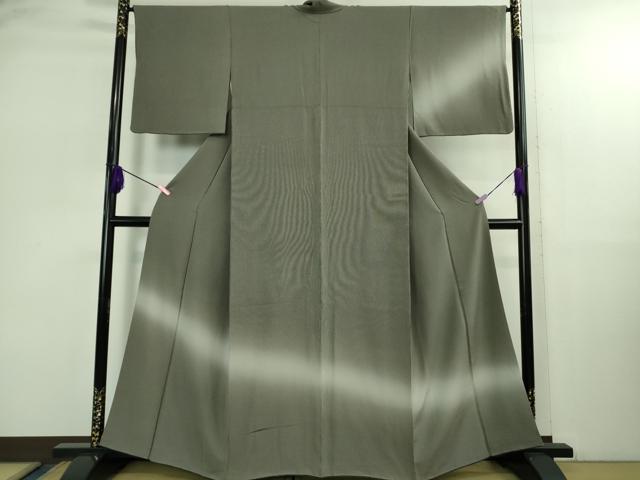 長閑やかさ屋御召しもの●飛び切り 日本の首都小紋 短い訪問着 万筋 黒橡色×灰青味 暈し染め 珠玉 DZAB2843kh6