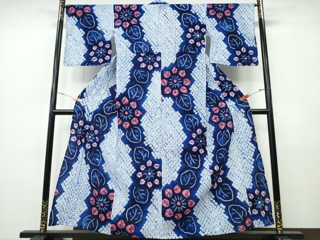 平和屋着物∴夏物 浴衣 有松鳴海絞り 舞花文 綿 逸品 CABH1526ng|平和屋
