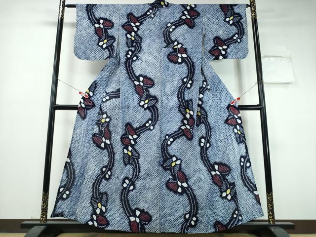平和屋着物∴夏物 浴衣 有松鳴海絞り 流水舞蝶文 綿 逸品 CABH1531ng|平和屋