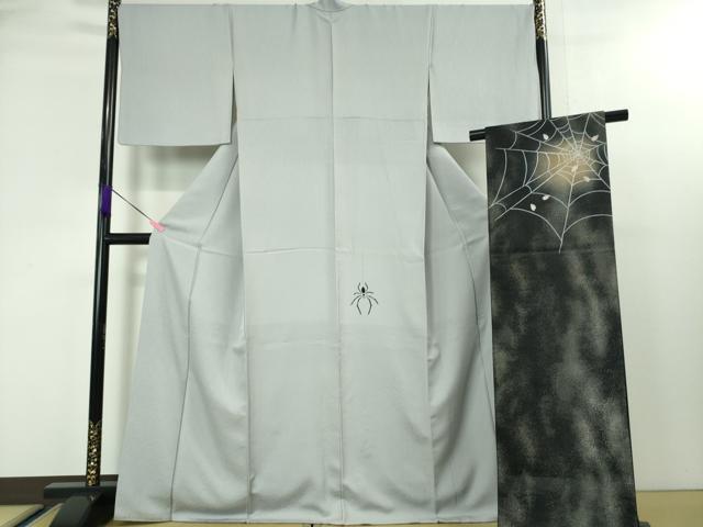 長閑やかさ屋中央局■御前上等 BANKAN わ其の儀や 後ばらい下げ・袋帯(IKKI流 斉藤一騎 銀花仙)書き割り 細蟹 銀彩 黒色火薬青碧色地 珠玉 DZAA3855kh5