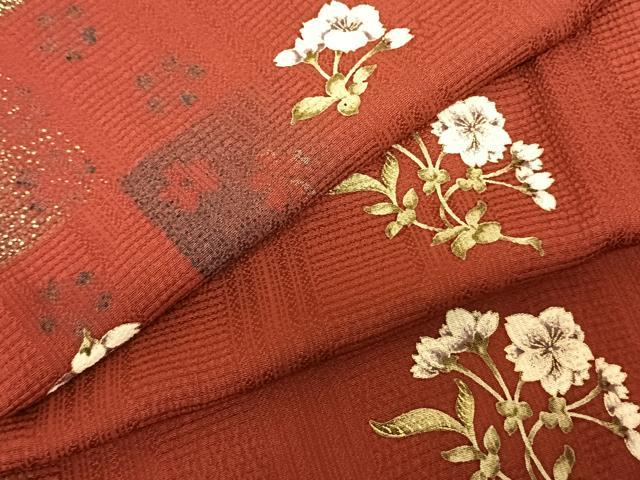 平和屋着物●上質な小紋 草花文 金彩 やまと誂製 正絹 逸品 AABF0568fy|平和屋