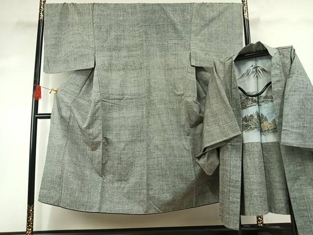 長閑やかさ屋御召しもの●成人男性 紬 合奏団 霞文 正絹 珠玉 AABH4848fy