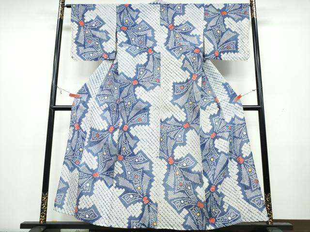 平和屋着物∴夏物 浴衣 有松鳴海絞り 束ね熨斗 綿 逸品 CAAW1146ng|平和屋