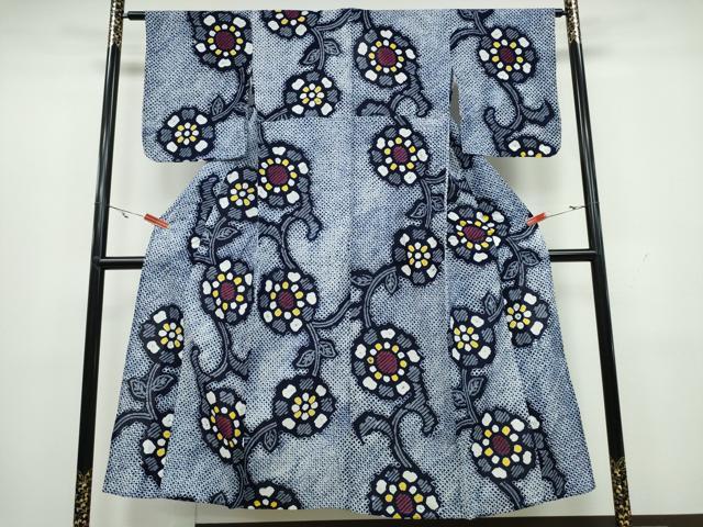 平和屋着物∴夏物 浴衣 有松鳴海絞り 花唐草文 綿 逸品 CAAW1151ng|平和屋