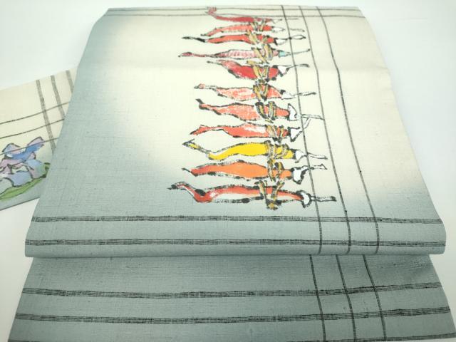 楽天市場】平和屋着物○京都手描友禅 中嶋剛司 蝋彩染 九寸名古屋帯