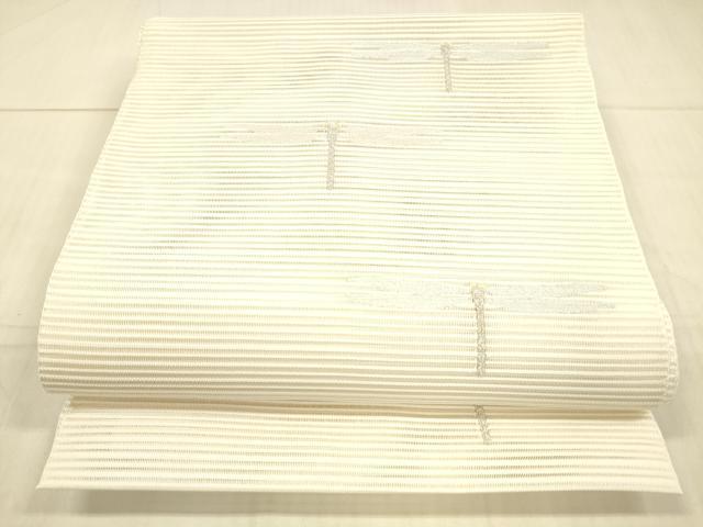 平和屋着物＊夏物 絽綴れ 八寸名古屋帯 蜻蛉 銀糸 正絹 逸品 DAAW4486cm｜平和屋