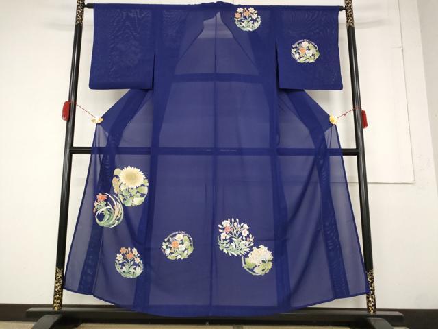 長閑やかさ屋御召しもの＊夏物 短い訪問着 絽 花丸文 正絹 珠玉 AABA6823st