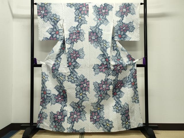 長閑やかさ屋御召しもの∴夏物 浴衣 有松鳴海絞り 花コネクター 綿 珠玉 CABG4057gh
