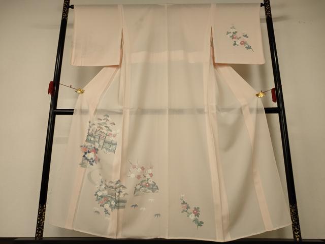 長閑やかさ屋御召しもの＊夏物 短い訪問着 絽 松竹梅 正絹 珠玉 AABF2785jd