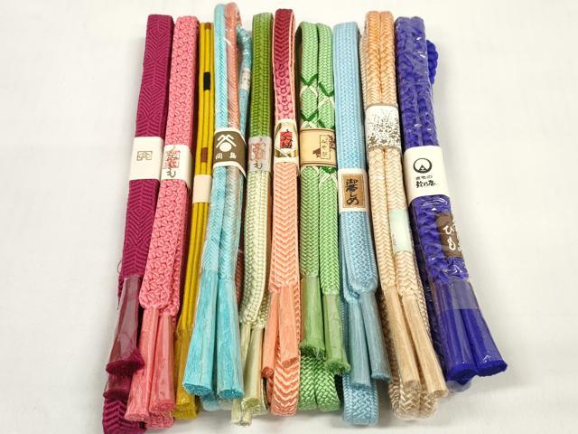 平和屋着物●和装小物 帯締め10本セット 組紐 奈良組 金糸 鈴乃屋扱い 逸品 未使用 DABC1207zzz