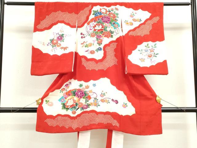 長閑やかさ屋御召しもの[]お宮参り うしろ帯 祝着 産着 初着 のしめ 檜扇被子植物文 珠玉 CAAZ7045ze