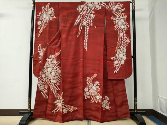 平和屋着物●越後十日町の一流染匠 桐屋・翠山工房 振袖 辻が花 絞り 金通し地 正絹 逸品 CABC6668yc|平和屋