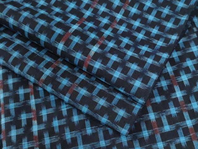 平和屋着物●久留米絣　単衣　格子柄　綿　逸品　CABC6757yc｜平和屋 18,720円