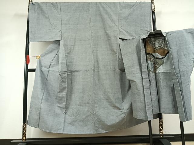 長閑やかさ屋御召しもの●成人男性 紬 合奏団 袖なし羽織書き割り 霞文 キングサイズ 正絹 珠玉 AABH4850fy
