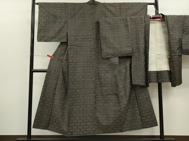 平和屋着物●本場大島紬　龍郷絣　秋名バラ　アンサンブル　正絹　逸品　CABG2132ze｜平和屋