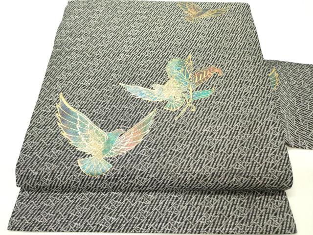 平和屋着物●染色作家　斉藤三才　九寸名古屋帯　三才鳥　金彩　正絹　逸品　DABE1012op｜平和屋