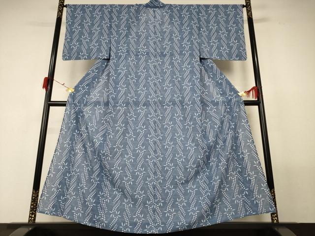長閑やかさ屋御召しもの＊夏物 小紋 紗 被子植物文 洗える御召しもの AABF9506jd