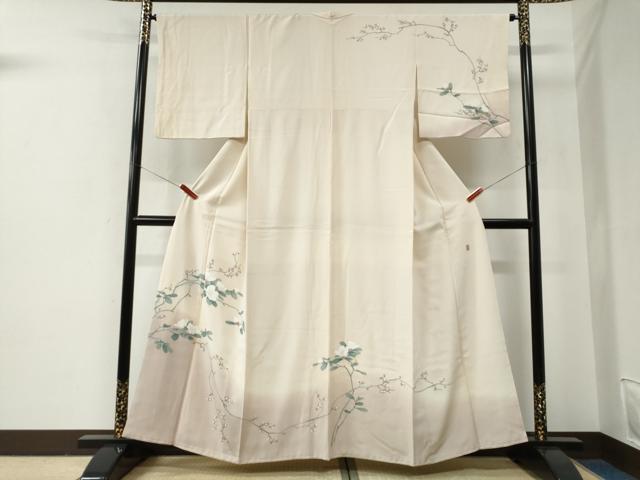 平和屋着物●訪問着　友禅　作家物　枝花文　暈し染め　正絹　逸品　CABE2716yc｜平和屋