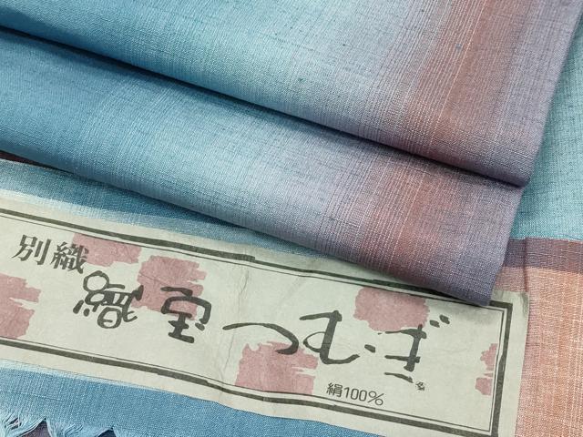 長閑やかさ屋御召しもの▽別織 織宝つむぎ 単衣 抜け道 証紙付き添い人 正絹 珠玉 CABF4524rv