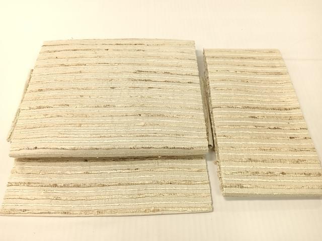 平和屋着物●インド・アッサム　野蚕糸　手織　ムガシルク　つけ帯　横段文　正絹　逸品　CABG1967vp｜平和屋