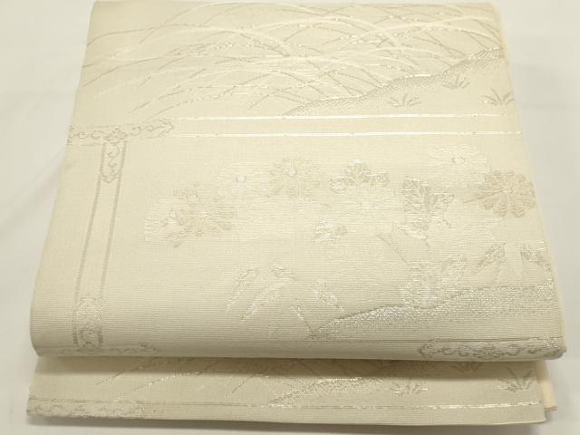 平和屋着物＊夏物 六通柄袋帯 芝草文 金糸 正絹 逸品 DABH1675cd｜平和屋