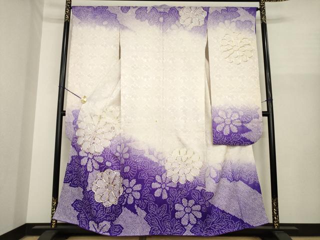 平和屋着物●豪華振袖 総絞り 駒刺繍 舞花文 暈し染め やまと誂製 正絹 逸品 AABI8808ck|平和屋