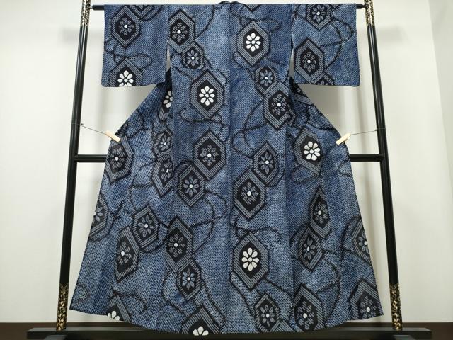 平和屋着物∴夏物 浴衣 有松鳴海絞り 亀甲花文 綿 逸品 CAAY4519ng|平和屋