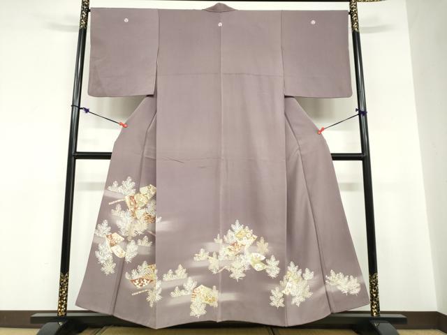 平和屋着物●豪華色留袖　駒刺繍　誰が袖草花文　暈し染め　金彩　正絹　逸品　DABC2704ud｜平和屋