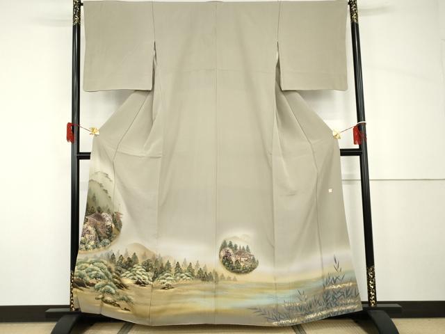平和屋着物●豪華色留袖 作家物 泰常 樹林風景文 暈し染め 金彩 正絹 逸品 AABH7213cs