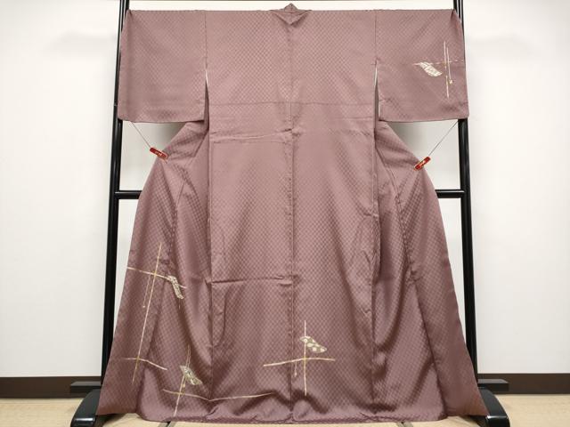 平和屋本店●極上　山口美術織物　皇室　伊勢神宮御用　西陣織　訪問着　総刺繍　誰が袖花文　金糸　煤竹色地　逸品　CYAA4934s6｜平和屋