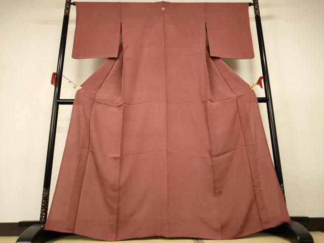 長閑やかさ屋御召しもの＊夏物 色無地 絽 赤銅色 正絹 珠玉 AABH6552jd