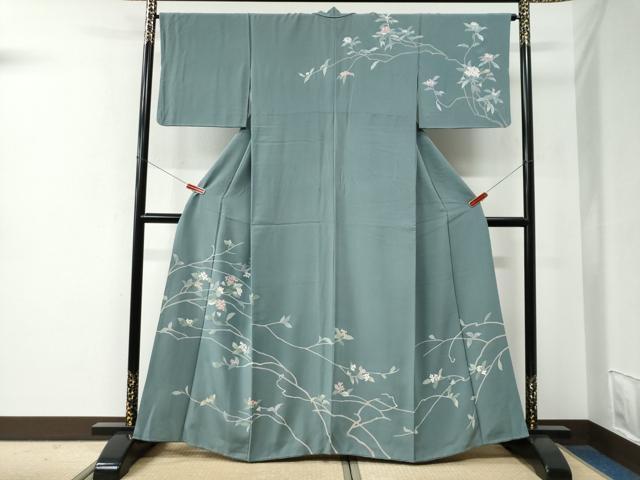 平和屋着物●訪問着　友禅　南天文　正絹　逸品　CABE2771yc｜平和屋