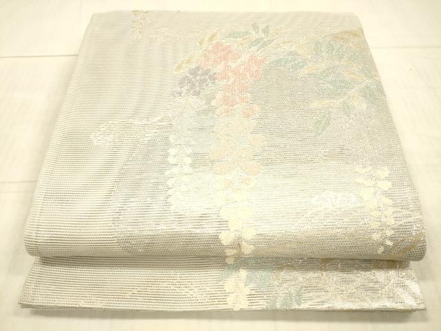 平和屋着物＊夏物 六通柄袋帯 流水藤花房 銀糸 正絹 逸品 DAAX8976cm｜平和屋