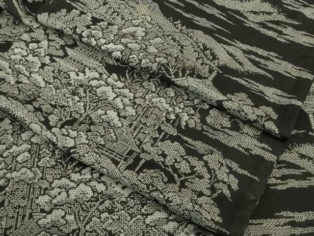 平和屋本店●希少　本場大島紬　吉三郎　吉織物謹製　割込絣織　黒地　逸品　DZAB1164kh5｜平和屋 57,200円
