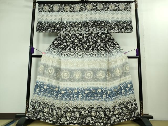 平和屋本店●極上　中国三大刺繍　スワトウ刺繍　汕頭刺繍　訪問着　正倉院更紗花文　暈し染め　金糸　まるやま扱い　逸品　DZAB1403kh5｜平和屋