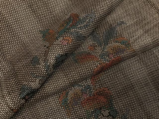 平和屋着物●本場大島紬 一元絣 草花文 正絹 逸品 AABG9028ph|平和屋