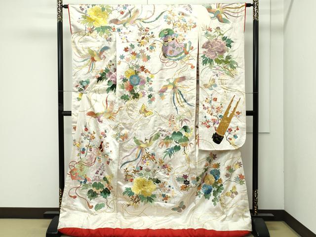 長閑やかさ屋中央局●御前上等 色打掛 総刺しゅう 駒刺しゅう 鳳凰顕花植物吉祥文 金糸 和装 御芽出度 御芽出度 花嫁御寮 廟堂挙式 珠玉 CZAA4644s6