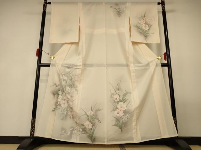 平和屋着物＊夏物 訪問着 絽 手描き 飾花文 暈し染め 正絹 逸品 未使用 AABG3903jd｜平和屋