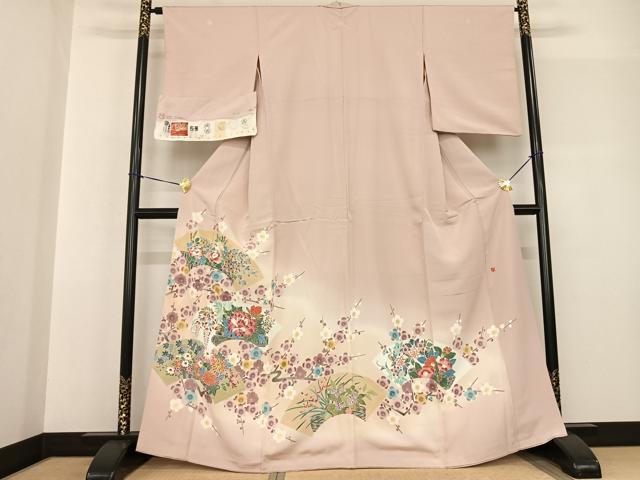 平和屋着物●加賀友禅　作家物　色留袖　地紙花文　暈し染め　浜ちりめん　証紙付き　正絹　逸品　AABF5557fy｜平和屋