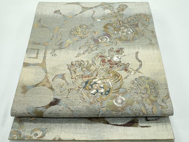 平和屋着物●極上　六通柄袋帯　唐織　狩猟文　金銀糸　逸品　CZAA4931s6｜平和屋