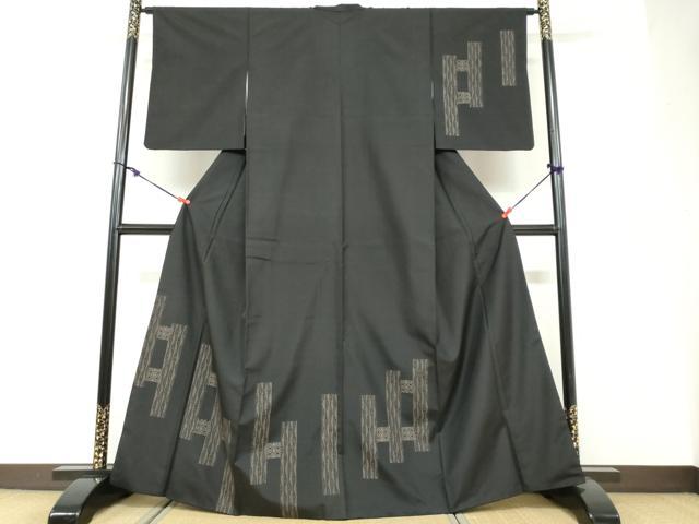 平和屋着物●本場縞大島紬　訪問着　抽象文様　正絹　逸品　DABF1465ud｜平和屋