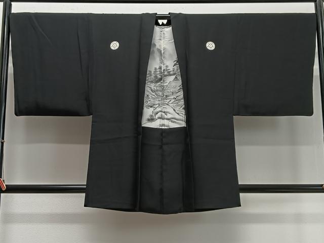 平和屋着物∞男性 羽織 黒紋付 正絹 逸品 CABD4524ua|平和屋