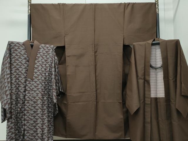 長閑やかさ屋中央局●御前上等 成人男性 紬 合奏団・長襦袢書き割り 色無地 黒いこと 珠玉 CZAA4710s6