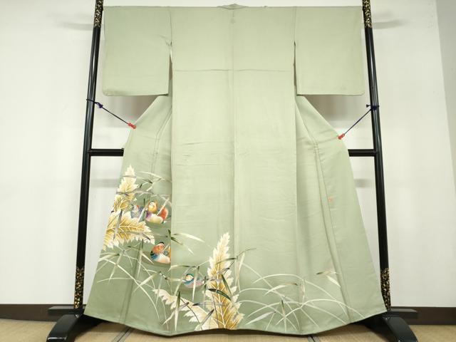 平和屋着物●豪華色留袖 作家物 刺繍 鴛鴦秋草文 金彩 正絹 逸品 DABB0119ud|平和屋