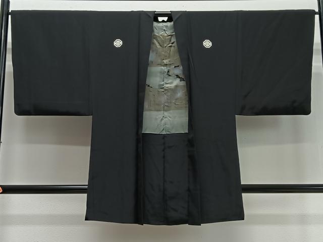 平和屋着物∞男性 長羽織 黒紋付 正絹 逸品 CABD4527ua|平和屋