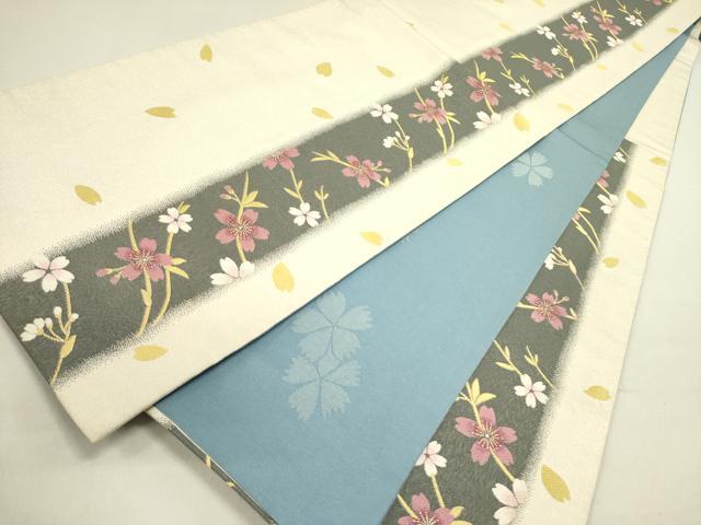 長閑やかさ屋御召しもの●両面 六通柄袋帯 舞桜 紫野芸術芸術 金糸 正絹 珠玉 DABD0699op