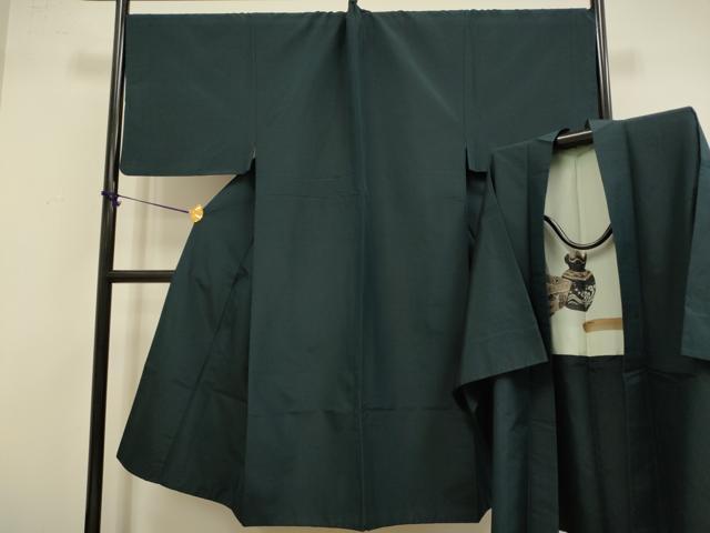 平和屋着物●極上　男性　紬　アンサンブル　色無地　濃い褐返色　逸品　DZAB4323kh6｜平和屋