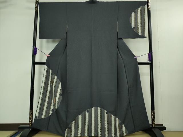 長閑やかさ屋御召しもの●飛び切り 短い訪問着 駒刺しゅう 鹿の子 雪輪文 青赤銅色地 金彩 珠玉 DZAB4328kh6