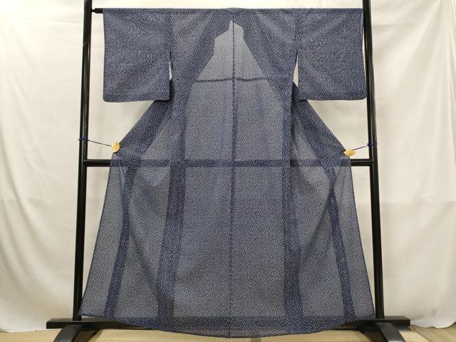 平和屋着物＊夏物 小紋 絽 大小あられ 洗える着物 AABJ8797st｜平和屋